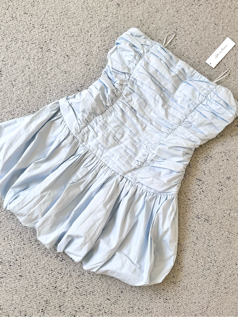 All in Favor Light Blue Ruched Mini Dress M